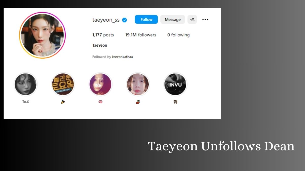 Taeyeon Unfollows Dean