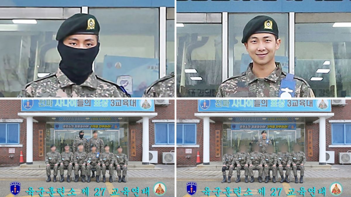 BTS RM & V Military Training Pics