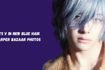 BTS V In New Blue Hair Harper Bazaar Photos