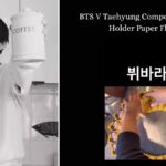 BTS V Taehyung Compose Coffee Cup Holder Paper Flowers