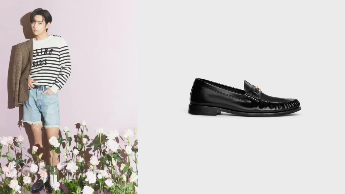 Celine Luco Triomphe loafer in Polished Bullskin Black