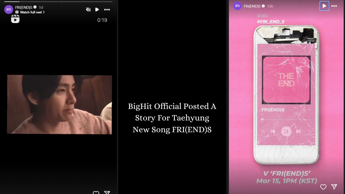 BigHit Official Posted A Story For Taehyung New Song FRI(END)S