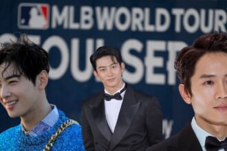 Cha Eun Woo Ok Taecyeon and Ji Sung At MLB Seoul Series 2024