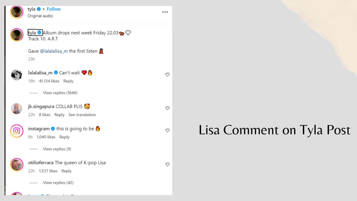 Lisa Comment on Tyla Post